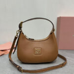 Miumiu Leather Hobo Bag 5BC161 Coffee